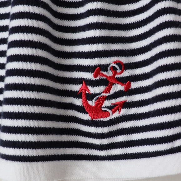 Kissy Kissy Striped Embroidered Nautical Cotton Knit Dress 6/9M - Picture 6 of 9